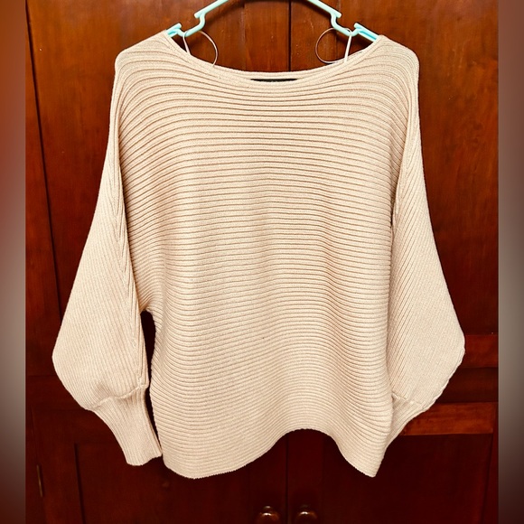 Express Women's Blush Crew Neck Sweater with Batwing Sleeves - Picture 2 of 9